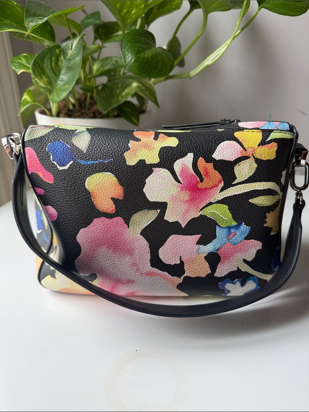 Desigual Black Multicolor Floral Patchwork Shoulder Bag - Picture 4 of 7